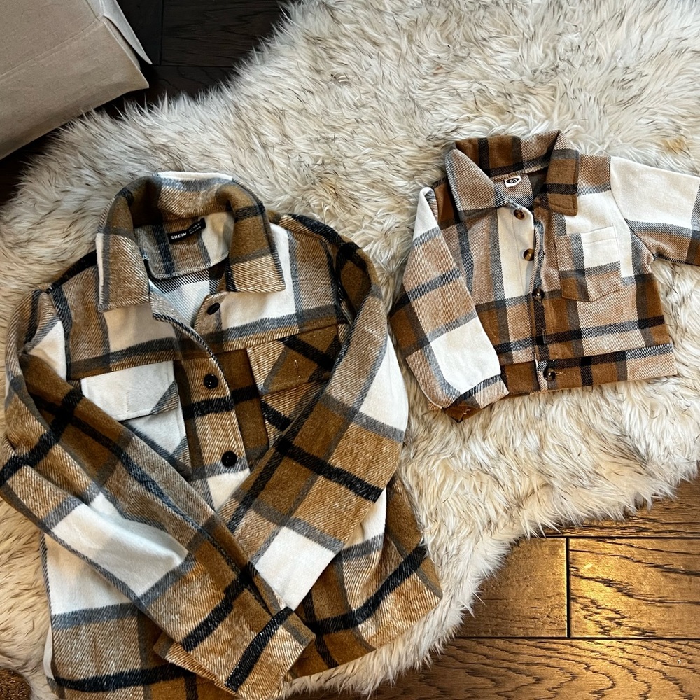 Mama and mini flannel shackets